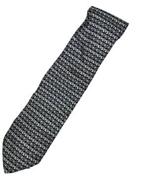 Brioni Men's 100% Silk Neck Tie Blue Beometric • Italy